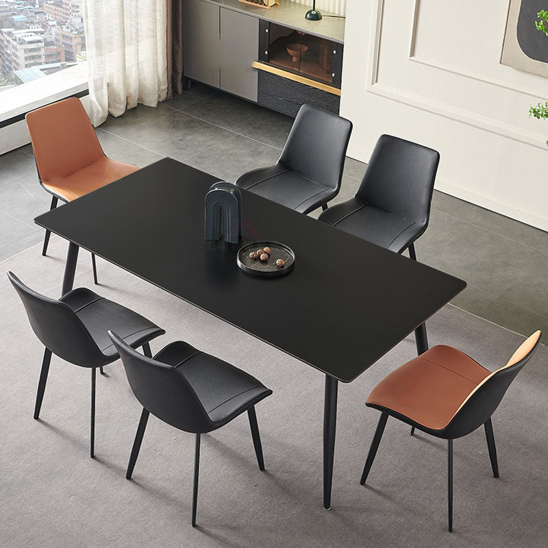 Industrial Kitchen Dinner Table Stone Rectangle 4 Legs Dining Table Clearhalo 'Dining Tables & Seating' 'Dining Tables' 'dining_table' 'furn' 'furn_dining_table' 'Furniture' 'Kitchen & Dining Furniture' 7074097