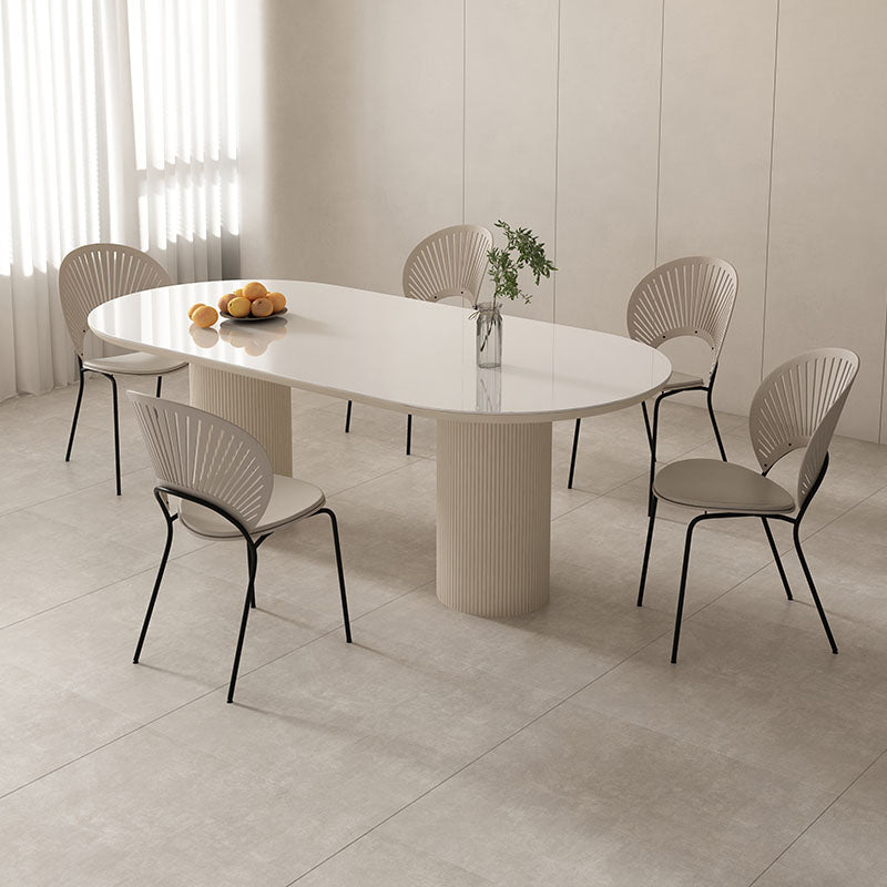 Kitchen Contemporary Dinner Table Double Pedestal Dining Table
