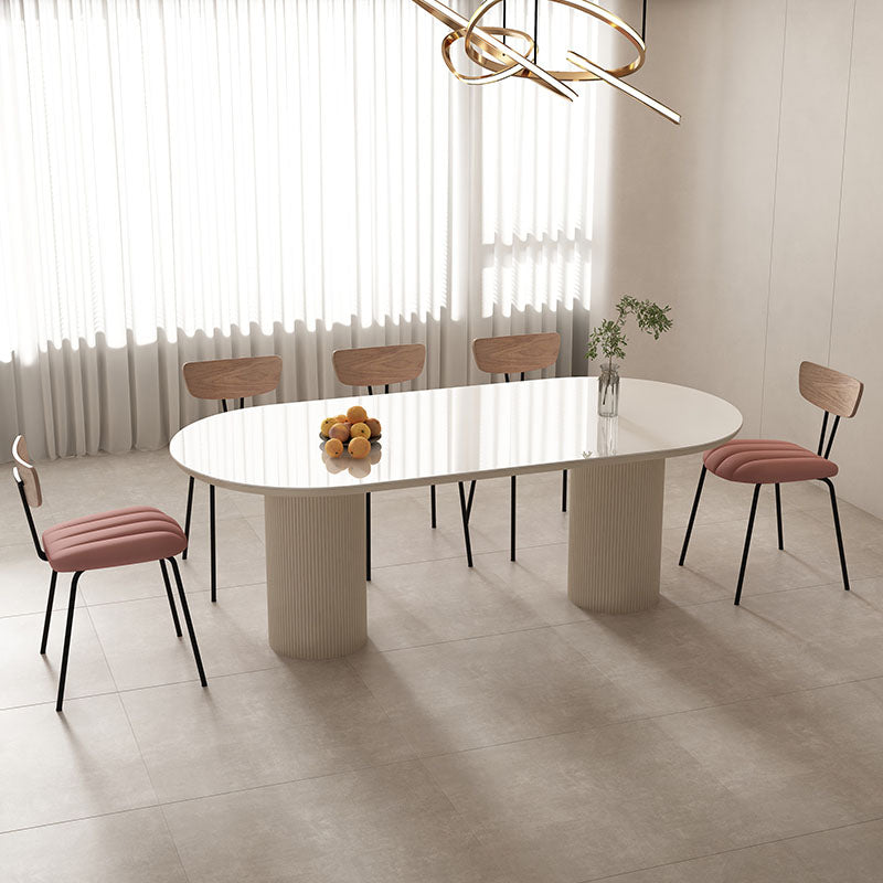 Kitchen Contemporary Dinner Table Double Pedestal Dining Table