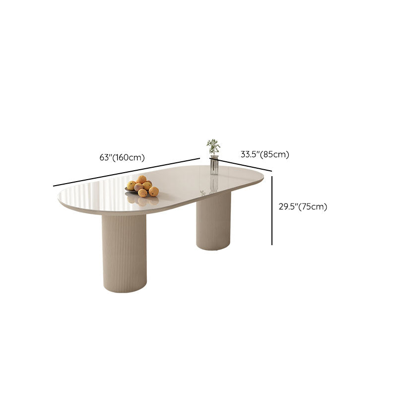 Kitchen Contemporary Dinner Table Double Pedestal Dining Table