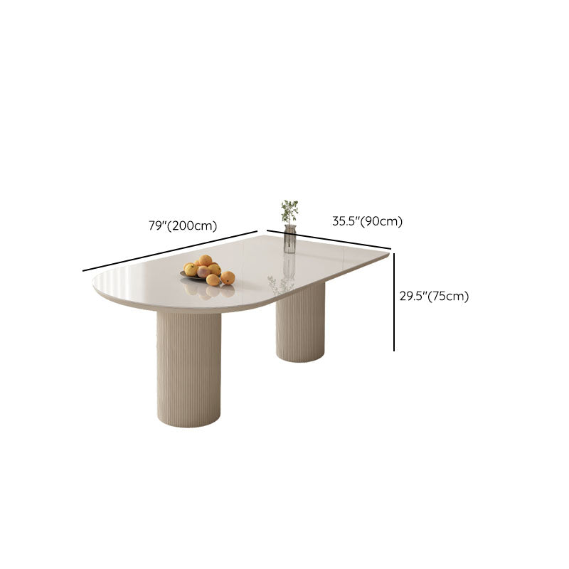 Kitchen Contemporary Dinner Table Double Pedestal Dining Table