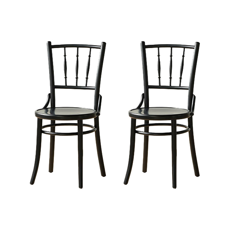 Modern Slat Back Side Chair Solid Wood Indoor Dining Chair for Living Room Black 2 Piece Set Clearhalo 'Dining Chairs' 'Dining Tables & Seating' 'dining_chair' 'furn' 'furn_dining_chair' 'Furniture' 'Kitchen & Dining Furniture' 7074143