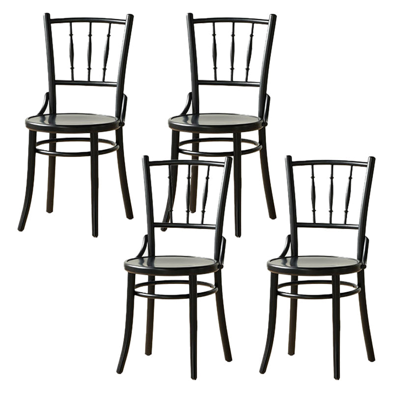Modern Slat Back Side Chair Solid Wood Indoor Dining Chair for Living Room Black 4 Piece Set Clearhalo 'Dining Chairs' 'Dining Tables & Seating' 'dining_chair' 'furn' 'furn_dining_chair' 'Furniture' 'Kitchen & Dining Furniture' 7074145