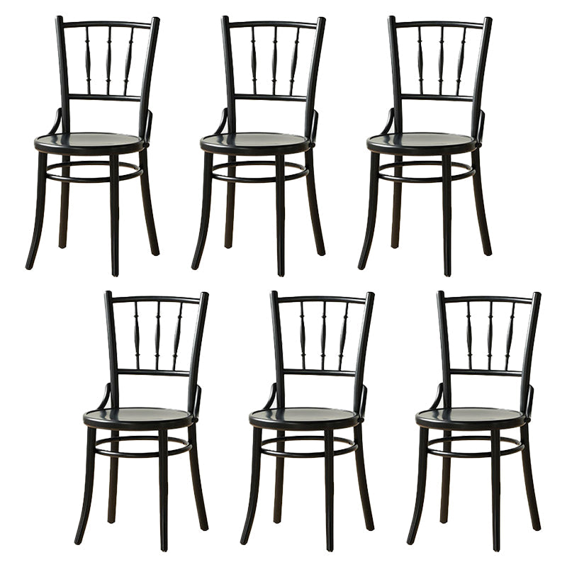 Modern Slat Back Side Chair Solid Wood Indoor Dining Chair for Living Room Black 6 Piece Set Clearhalo 'Dining Chairs' 'Dining Tables & Seating' 'dining_chair' 'furn' 'furn_dining_chair' 'Furniture' 'Kitchen & Dining Furniture' 7074148