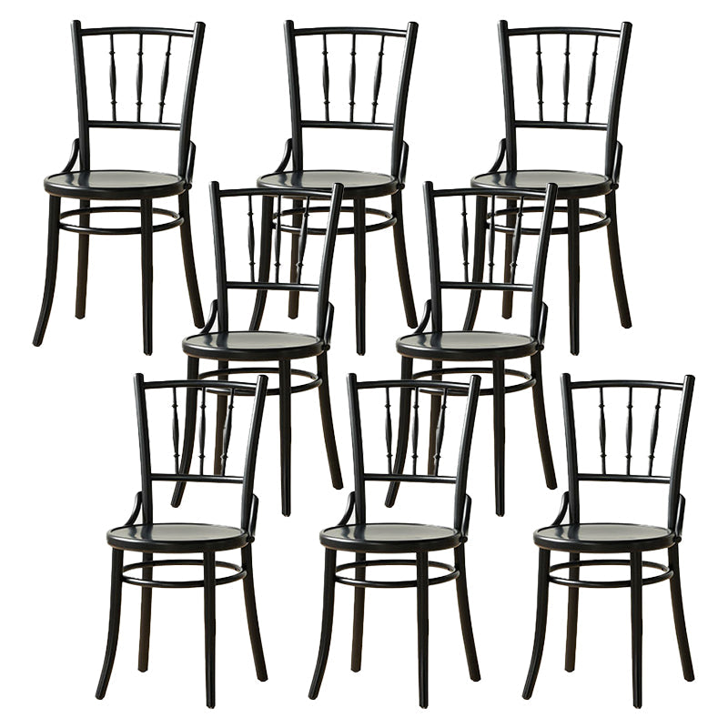 Modern Slat Back Side Chair Solid Wood Indoor Dining Chair for Living Room Black 8 Piece Set Clearhalo 'Dining Chairs' 'Dining Tables & Seating' 'dining_chair' 'furn' 'furn_dining_chair' 'Furniture' 'Kitchen & Dining Furniture' 7074149