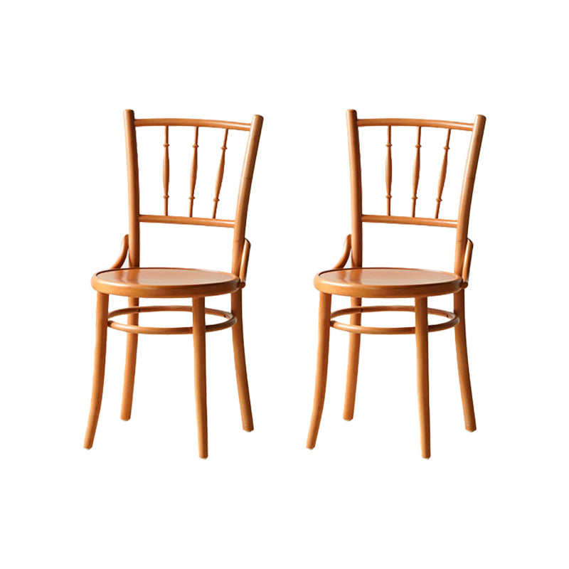 Modern Slat Back Side Chair Solid Wood Indoor Dining Chair for Living Room Brown 2 Piece Set Clearhalo 'Dining Chairs' 'Dining Tables & Seating' 'dining_chair' 'furn' 'furn_dining_chair' 'Furniture' 'Kitchen & Dining Furniture' 7074154