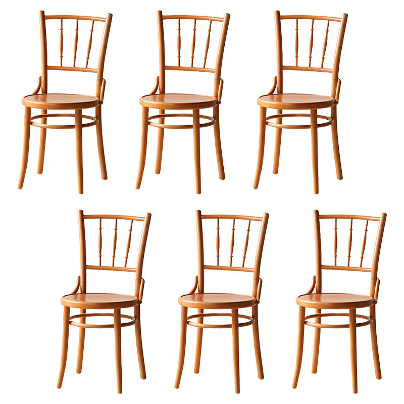 Modern Slat Back Side Chair Solid Wood Indoor Dining Chair for Living Room Brown 6 Piece Set Clearhalo 'Dining Chairs' 'Dining Tables & Seating' 'dining_chair' 'furn' 'furn_dining_chair' 'Furniture' 'Kitchen & Dining Furniture' 7074158