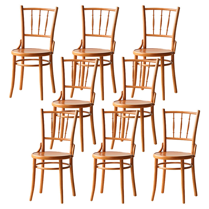 Modern Slat Back Side Chair Solid Wood Indoor Dining Chair for Living Room Brown 8 Piece Set Clearhalo 'Dining Chairs' 'Dining Tables & Seating' 'dining_chair' 'furn' 'furn_dining_chair' 'Furniture' 'Kitchen & Dining Furniture' 7074159