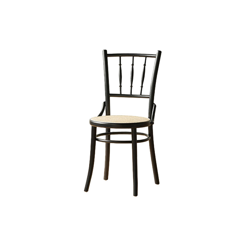 Modern Slat Back Side Chair Solid Wood Indoor Dining Chair for Living Room Black-Yellow 1 Piece Clearhalo 'Dining Chairs' 'Dining Tables & Seating' 'dining_chair' 'furn' 'furn_dining_chair' 'Furniture' 'Kitchen & Dining Furniture' 7074160
