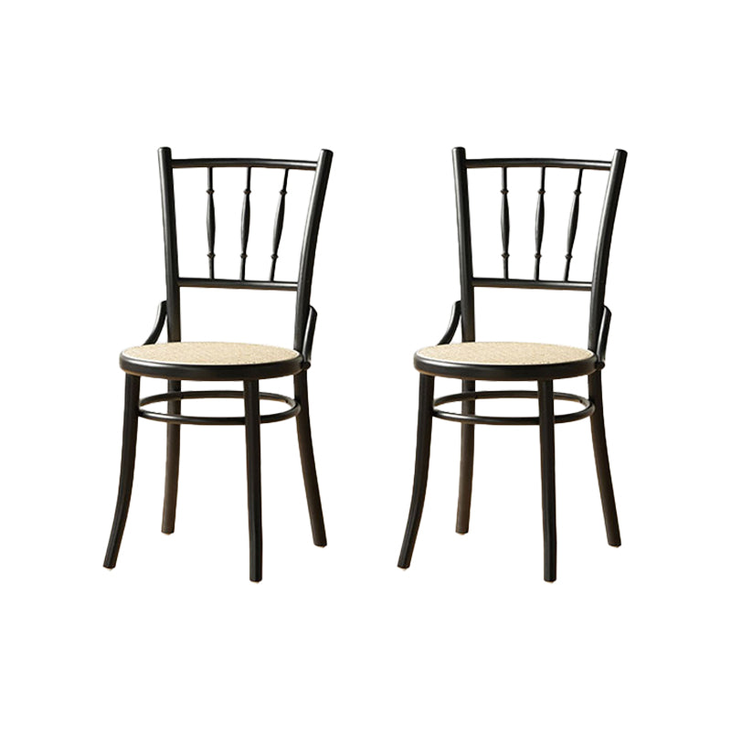 Modern Slat Back Side Chair Solid Wood Indoor Dining Chair for Living Room Black-Yellow 2 Piece Set Clearhalo 'Dining Chairs' 'Dining Tables & Seating' 'dining_chair' 'furn' 'furn_dining_chair' 'Furniture' 'Kitchen & Dining Furniture' 7074161