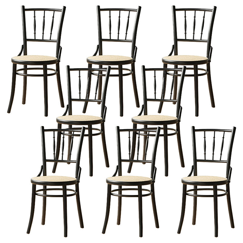 Modern Slat Back Side Chair Solid Wood Indoor Dining Chair for Living Room Black-Yellow 8 Piece Set Clearhalo 'Dining Chairs' 'Dining Tables & Seating' 'dining_chair' 'furn' 'furn_dining_chair' 'Furniture' 'Kitchen & Dining Furniture' 7074164