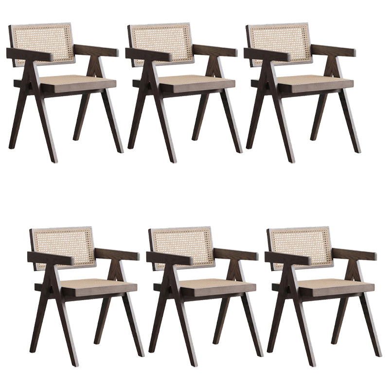 Chaise de bras en bois massif chaise du bras à manger arrière pour le salon