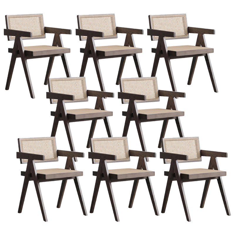 Chaise de bras en bois massif chaise du bras à manger arrière pour le salon