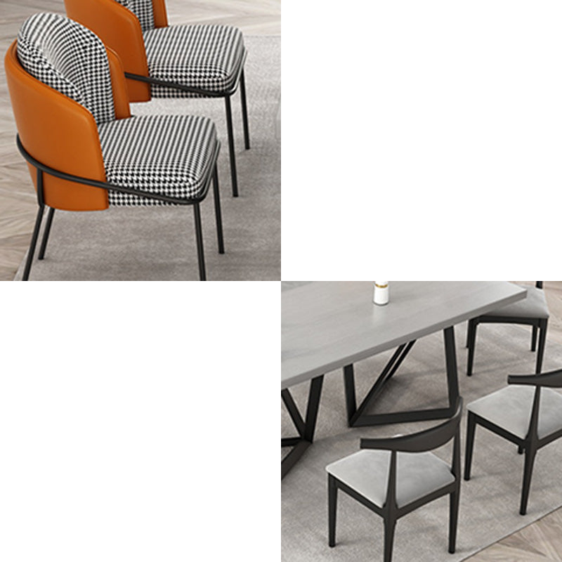 Upholstered Kitchen Dining Chairs Contemporary Metal Arm Chairs