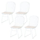 Armless Kitchen Dining Side Chair Metal Dining Chair in White