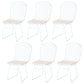 Armless Kitchen Dining Side Chair Metal Dining Chair in White