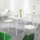 Armless Kitchen Dining Side Chair Metal Dining Chair in White