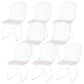 Armless Kitchen Dining Side Chair Metal Dining Chair in White