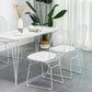 Armless Kitchen Dining Side Chair Metal Dining Chair in White