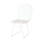Armless Kitchen Dining Side Chair Metal Dining Chair in White