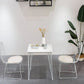 Armless Kitchen Dining Side Chair Metal Dining Chair in White