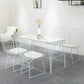 Armless Kitchen Dining Side Chair Metal Dining Chair in White