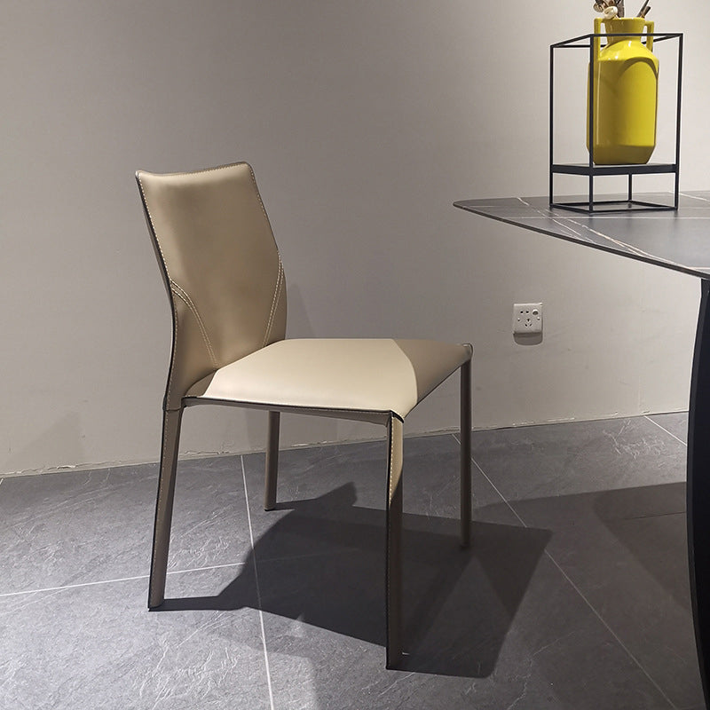 Gestoffeerde eetkamerstoelen faux lederen stoelen met metalen basis