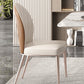 Nordic Style Side Chair Faux Leather Kitchen Dining Chair with Metal Base