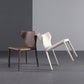 Modern Simple Side Chair Leather Kitchen Dining Chair with Metal Base