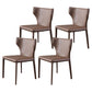 Modern Simple Side Chair Leather Kitchen Dining Chair with Metal Base