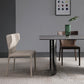 Modern Simple Side Chair Leather Kitchen Dining Chair with Metal Base