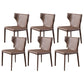 Modern Simple Side Chair Leather Kitchen Dining Chair with Metal Base