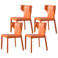 Modern Simple Side Chair Leather Kitchen Dining Chair with Metal Base