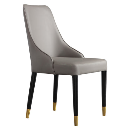 Moderne eenvoudige zijstoel houten basisarmloze eetkamerstoel voor thuisgebruik