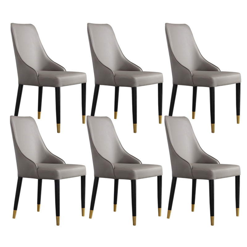 Moderne eenvoudige zijstoel houten basisarmloze eetkamerstoel voor thuisgebruik