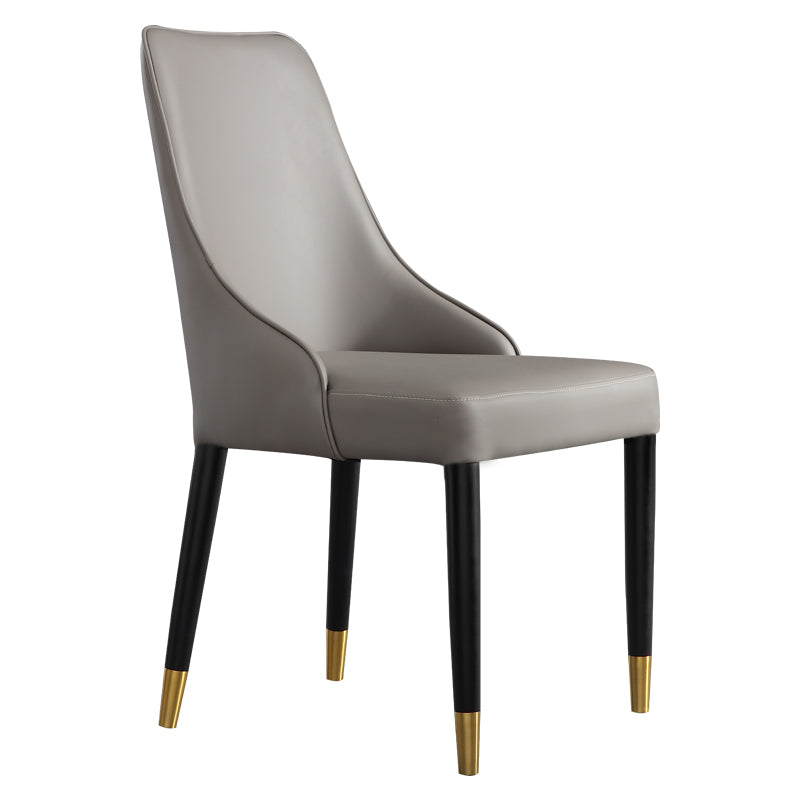 Moderne eenvoudige zijstoel houten basisarmloze eetkamerstoel voor thuisgebruik