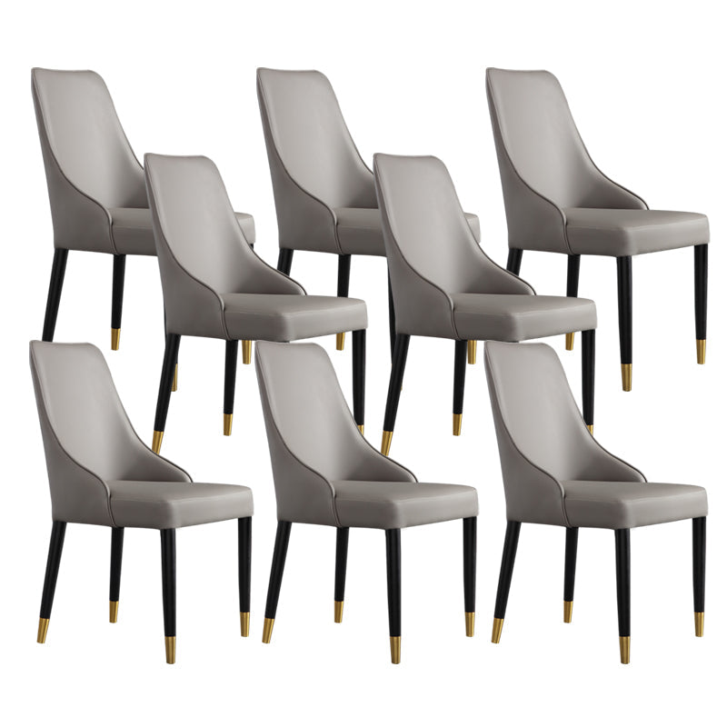 Moderne eenvoudige zijstoel houten basisarmloze eetkamerstoel voor thuisgebruik