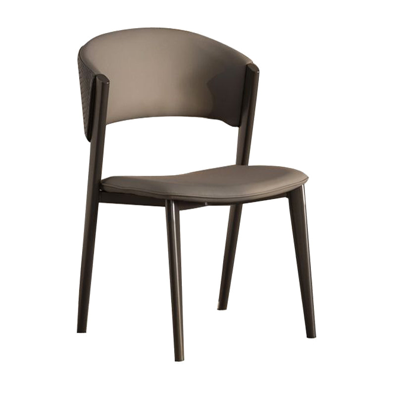 Modern Simple Side Chair Metal Frame Side Dining Chair for Living Room Clearhalo 'Dining Chairs' 'Dining Tables & Seating' 'dining_chair' 'furn' 'furn_dining_chair' 'Furniture' 'Kitchen & Dining Furniture' 7074512