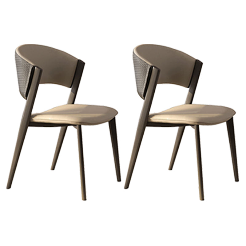 Modern Simple Side Chair Metal Frame Side Dining Chair for Living Room Off-White 2 Piece Set Clearhalo 'Dining Chairs' 'Dining Tables & Seating' 'dining_chair' 'furn' 'furn_dining_chair' 'Furniture' 'Kitchen & Dining Furniture' 7074516