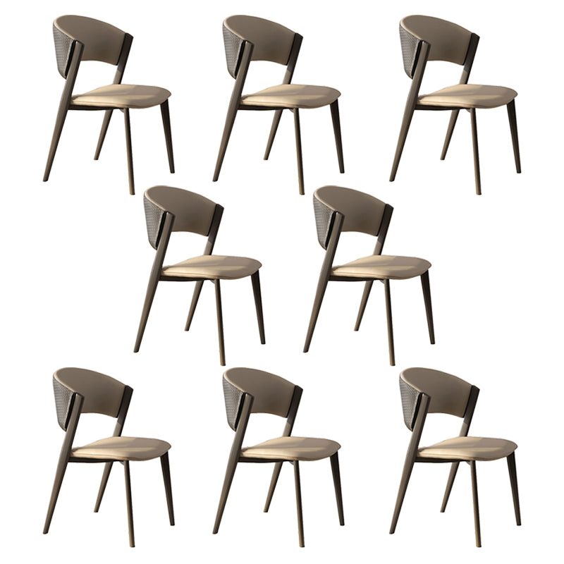 Modern Simple Side Chair Metal Frame Side Dining Chair for Living Room Off-White 8 Piece Set Clearhalo 'Dining Chairs' 'Dining Tables & Seating' 'dining_chair' 'furn' 'furn_dining_chair' 'Furniture' 'Kitchen & Dining Furniture' 7074522