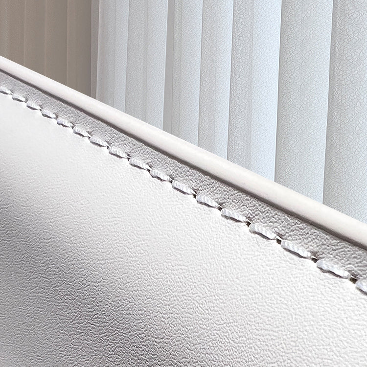 Chaise latéral en faux cuir en cuir en métal chaise de salle à manger sans bras pour chambre à coucher