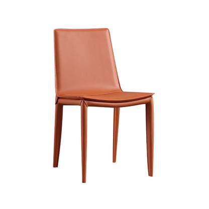 Chaise latéral en faux cuir en cuir en métal chaise de salle à manger sans bras pour chambre à coucher