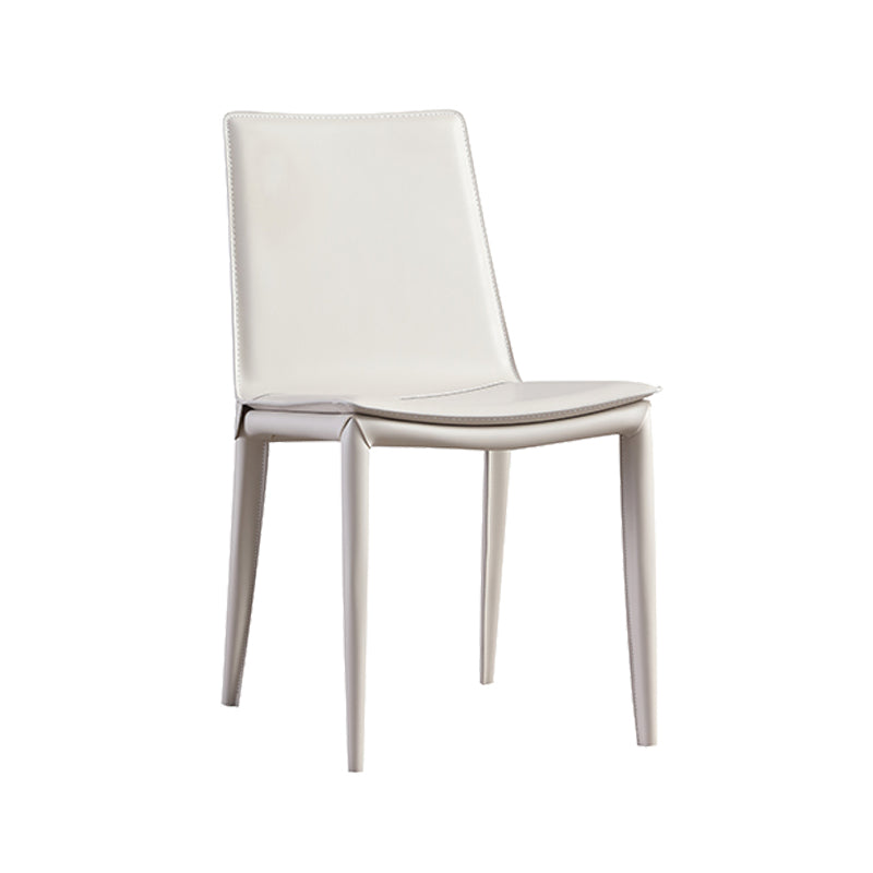 Chaise latéral en faux cuir en cuir en métal chaise de salle à manger sans bras pour chambre à coucher