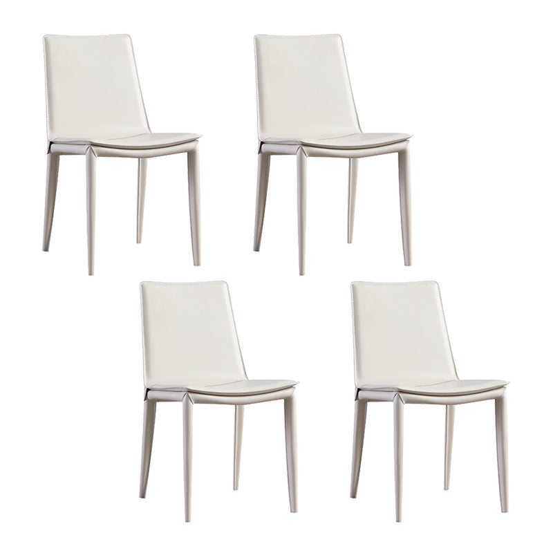 Chaise latéral en faux cuir en cuir en métal chaise de salle à manger sans bras pour chambre à coucher