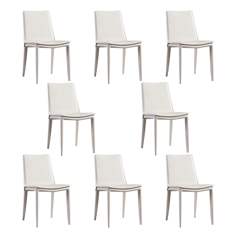 Chaise latéral en faux cuir en cuir en métal chaise de salle à manger sans bras pour chambre à coucher