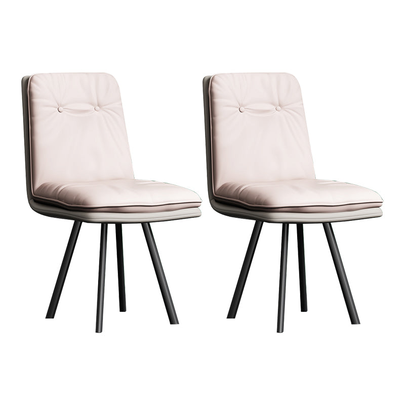 Industriële stijl zijstoel gestoffeerde zijdeetstoel met metalen basis