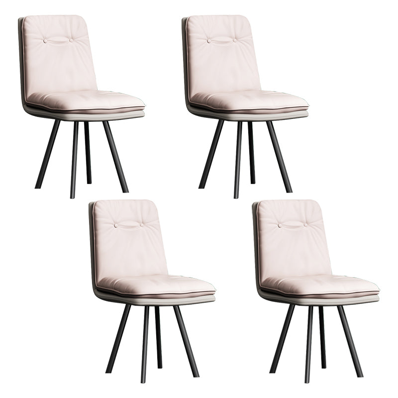 Industriële stijl zijstoel gestoffeerde zijdeetstoel met metalen basis