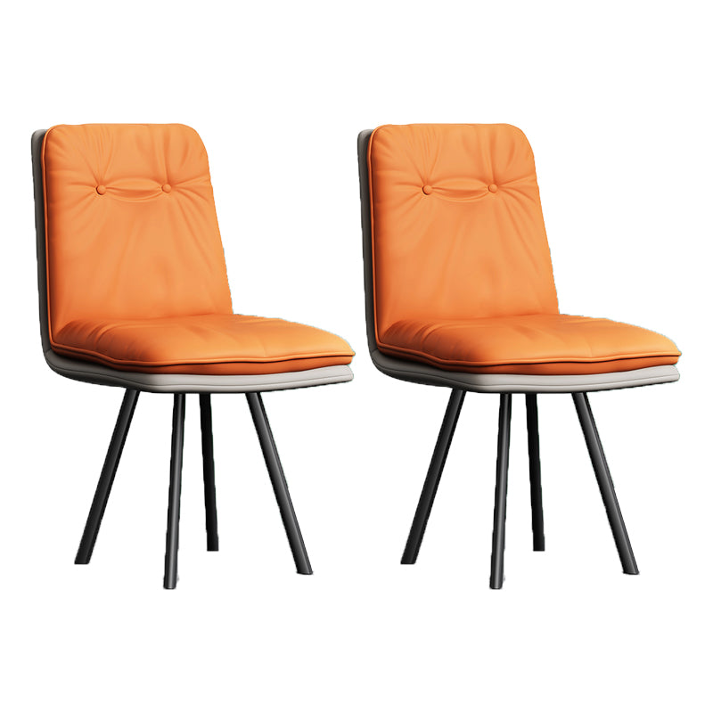 Industriële stijl zijstoel gestoffeerde zijdeetstoel met metalen basis