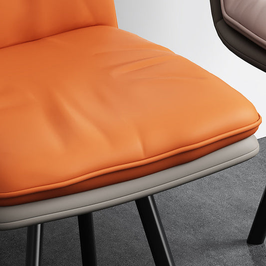 Industrial Style Side Chair Upholstered Side Dining Chair with Metal Base