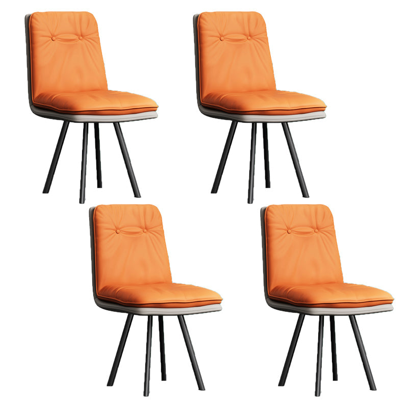 Industriële stijl zijstoel gestoffeerde zijdeetstoel met metalen basis